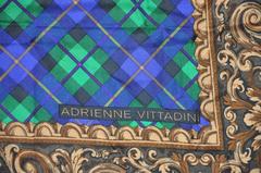 Adrienne Vittadini Bold Multi-Color "Plaid & Palsey" Silk Scarf