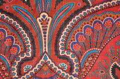 Adrienne Vittadini Multi-Color Palsey Wool Challis with Fringed Scarf