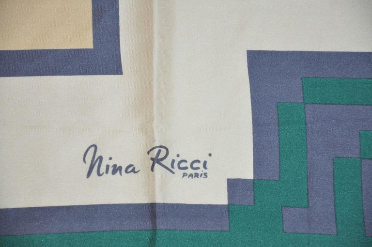 Nina Ricci Bold Abstract Silk Scarf For Sale at 1stdibs