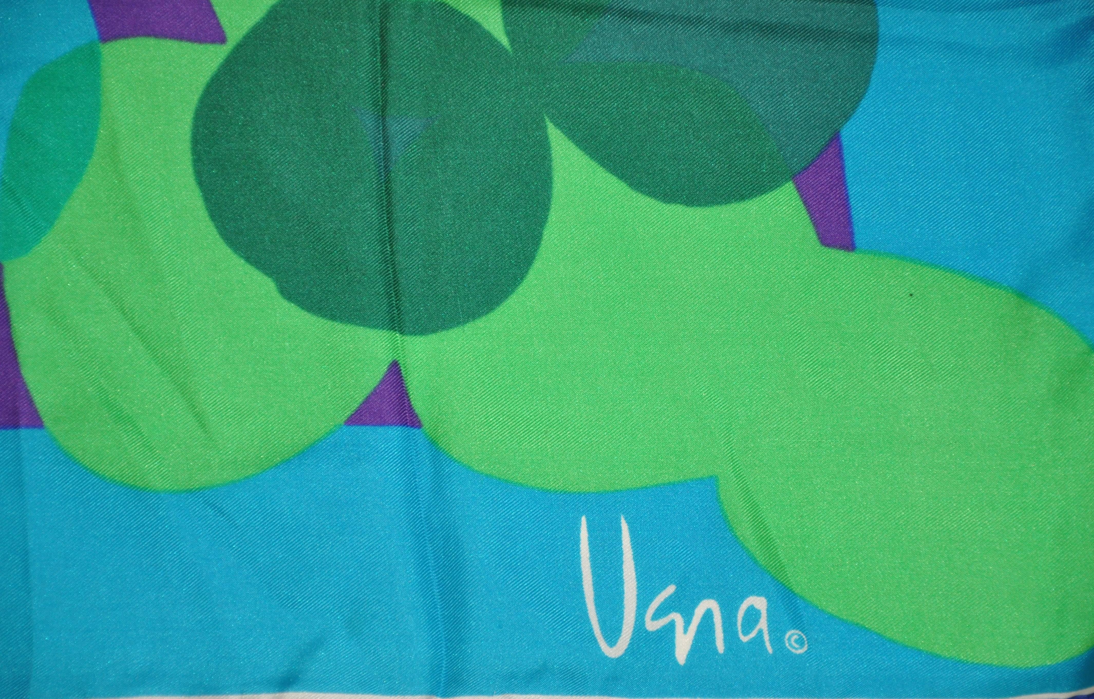 Women's or Men's Vera Bold Multi-Color Abstract Silk Scarf For Sale