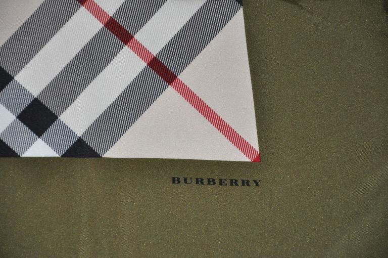 Burberry Iconic Signature "Plaid" Silk Scarf For Sale at 1stDibs