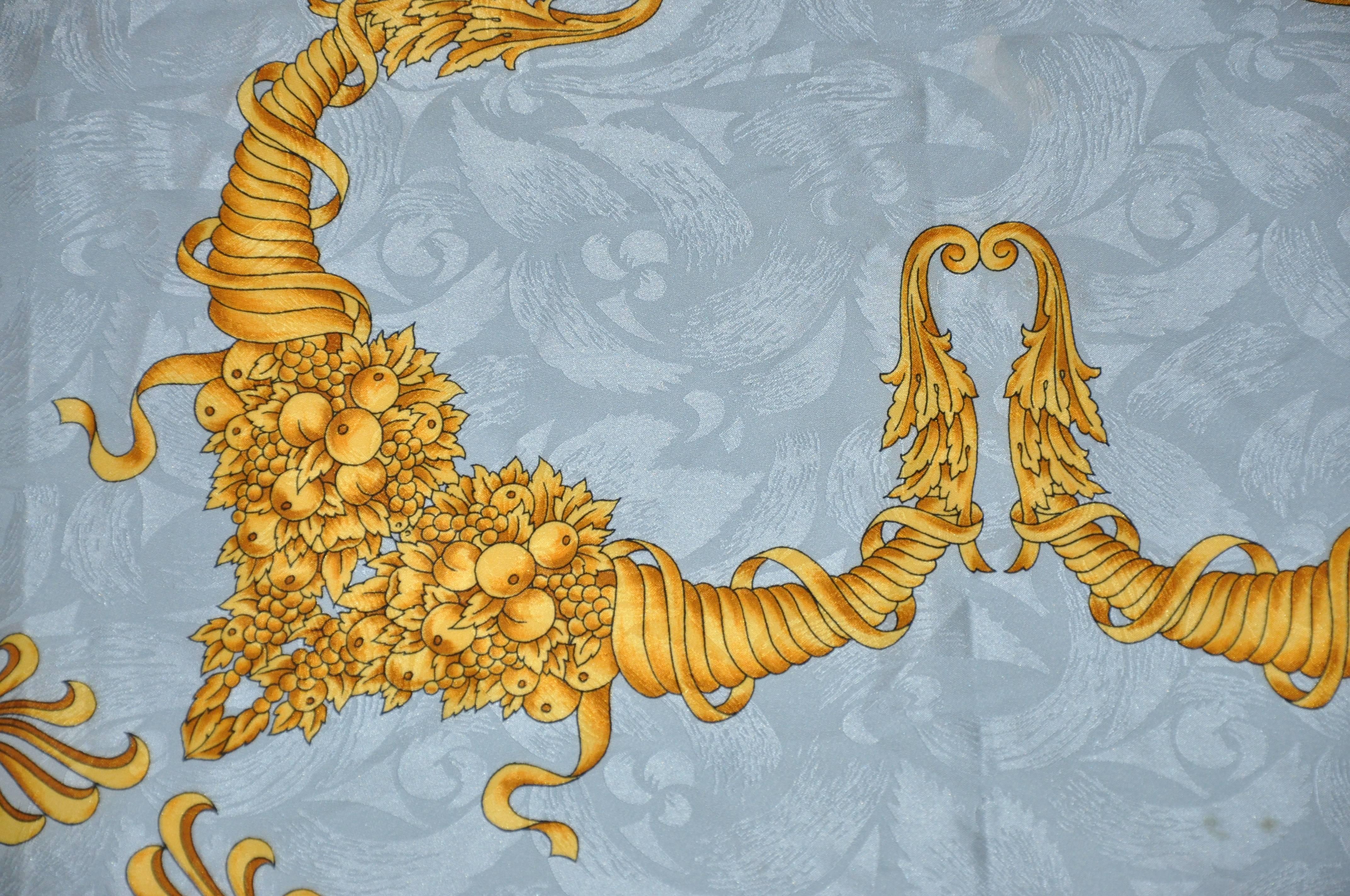 Brown Majestic Multi-Color Silk Crepe di Chine Scarf For Sale
