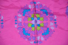 Jean Olaix of Paris Bold Multi-Color Fuchsia Silk Scarf