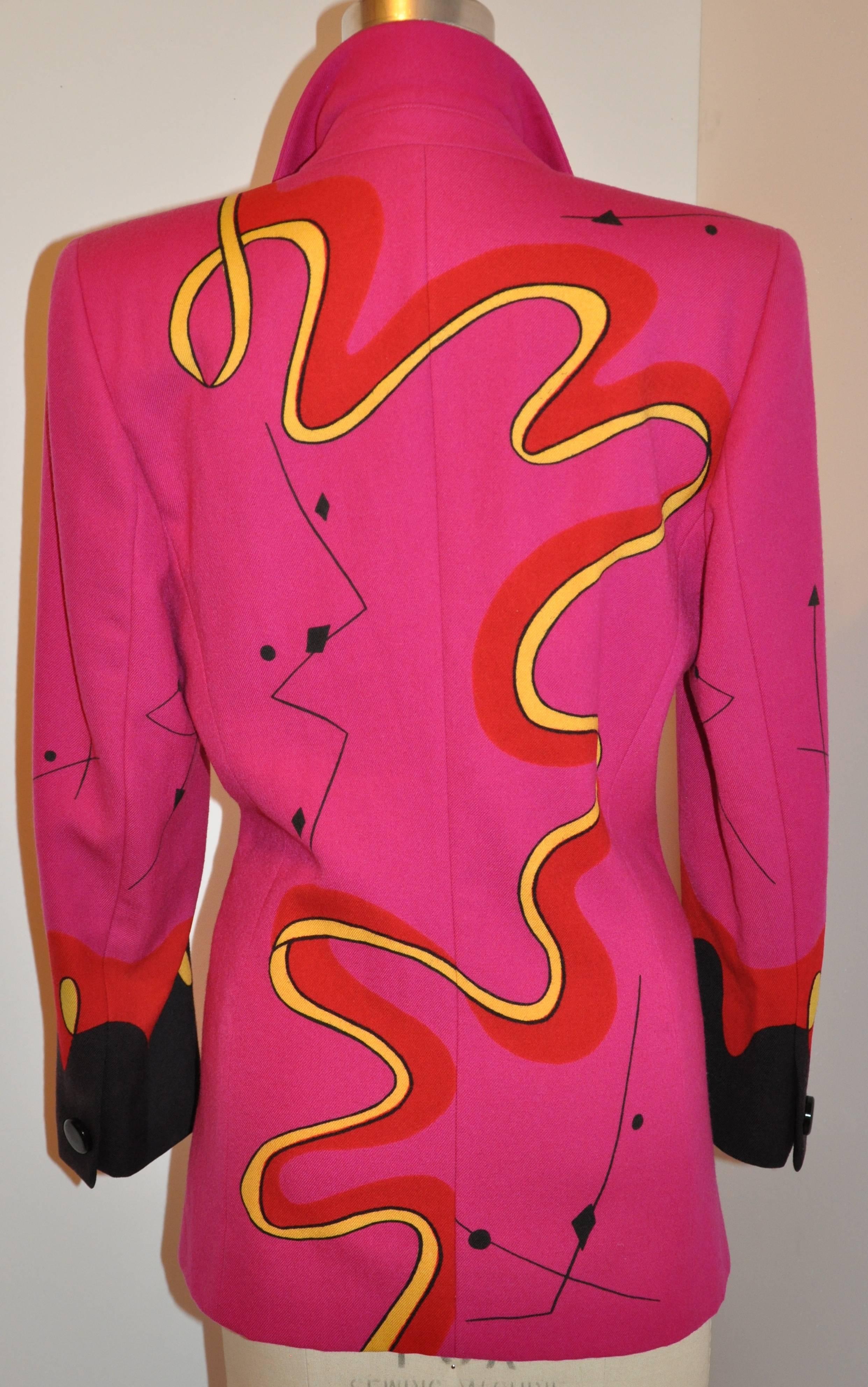         Escada by Margaretha Ley's wonderfully detailed and whimsical bold abstract fuchsia 