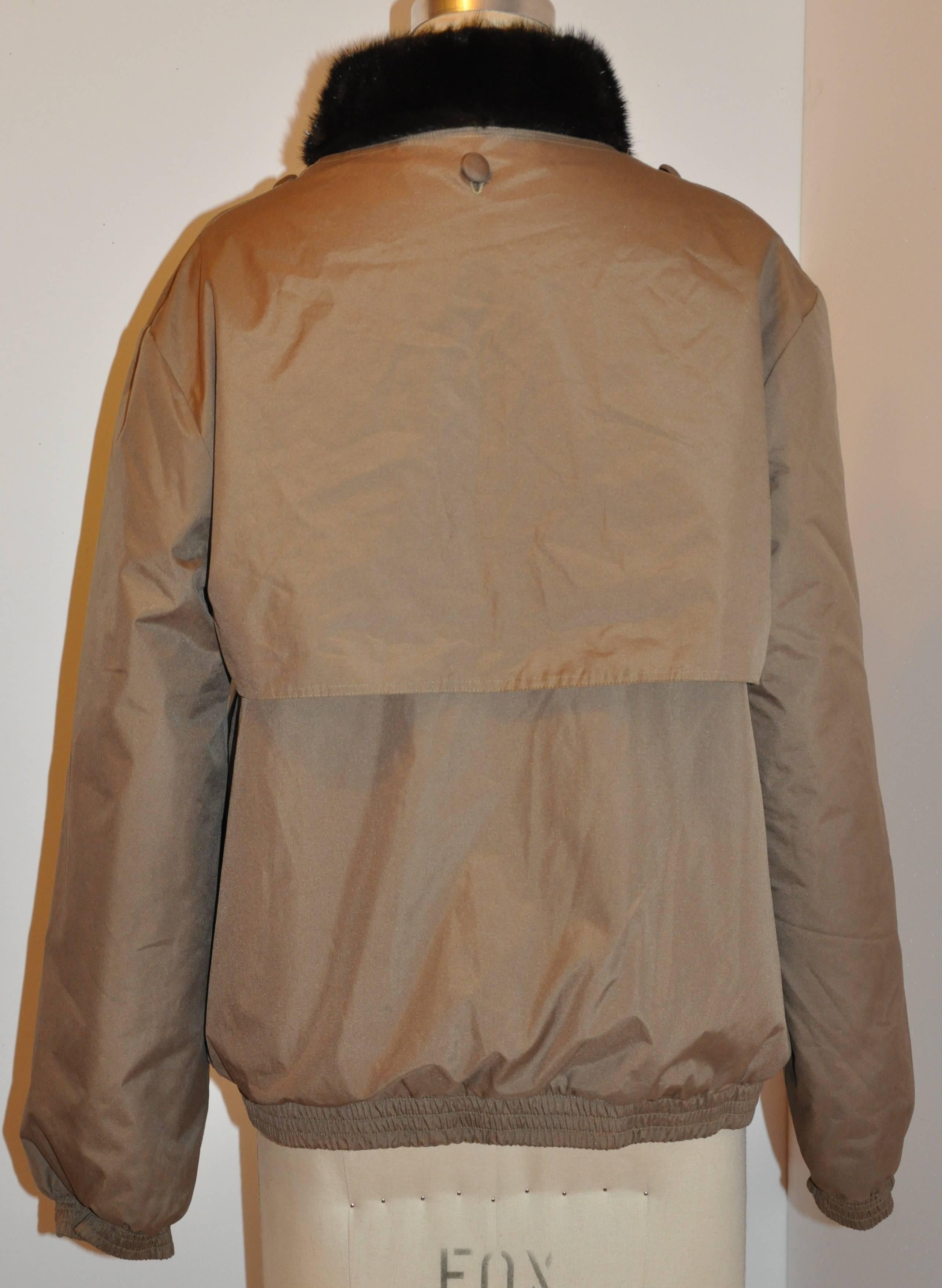 Women's or Men's Reversible Mink & Waterproof Zipper Vest with Removable Mink Lined Sleeves For Sale