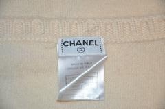 Chanel Cream 2-Ply Cashmere Crew Neck Pullover