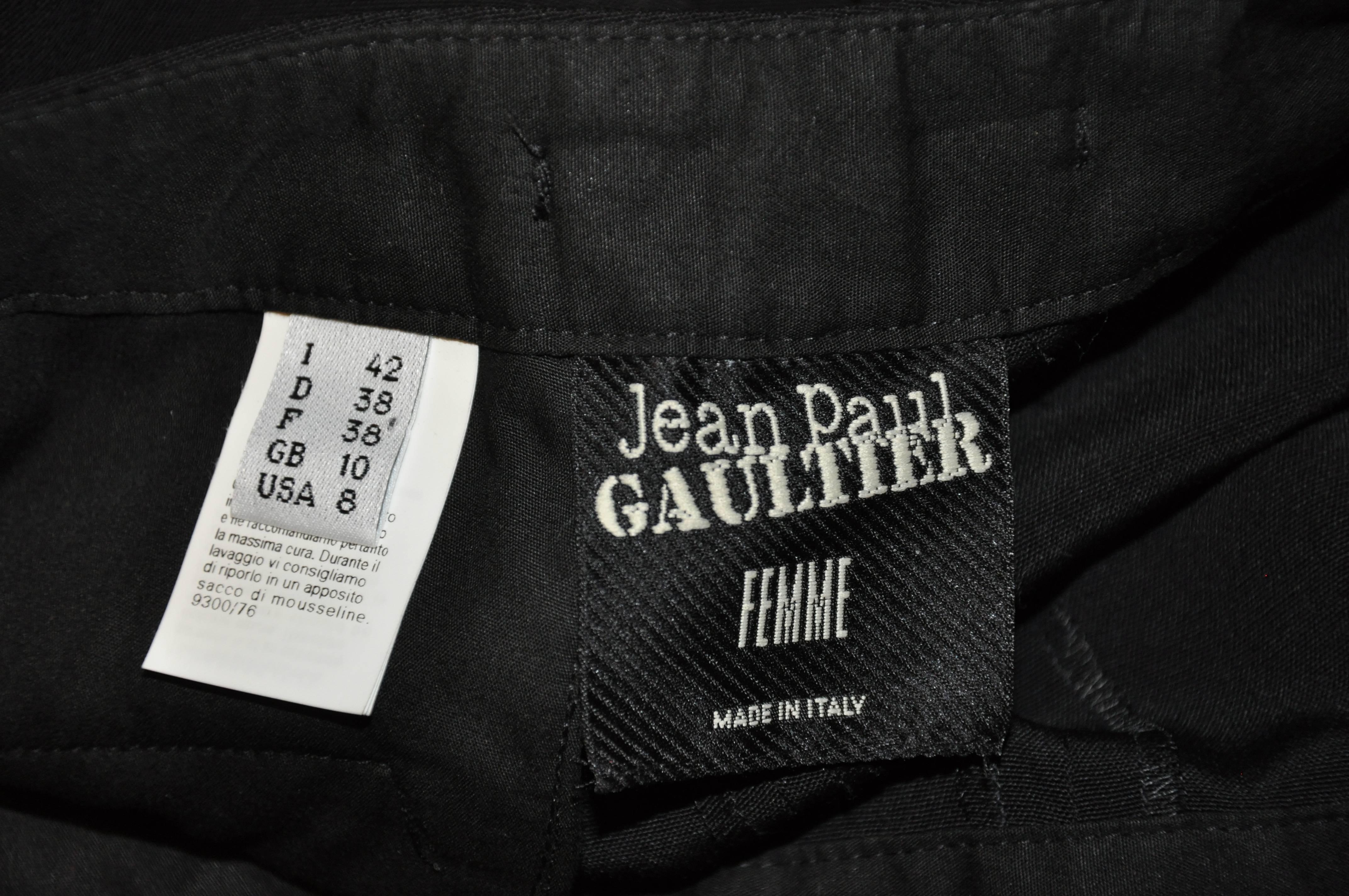         Jean Paul Gaultier wonderful detailed tapered black 