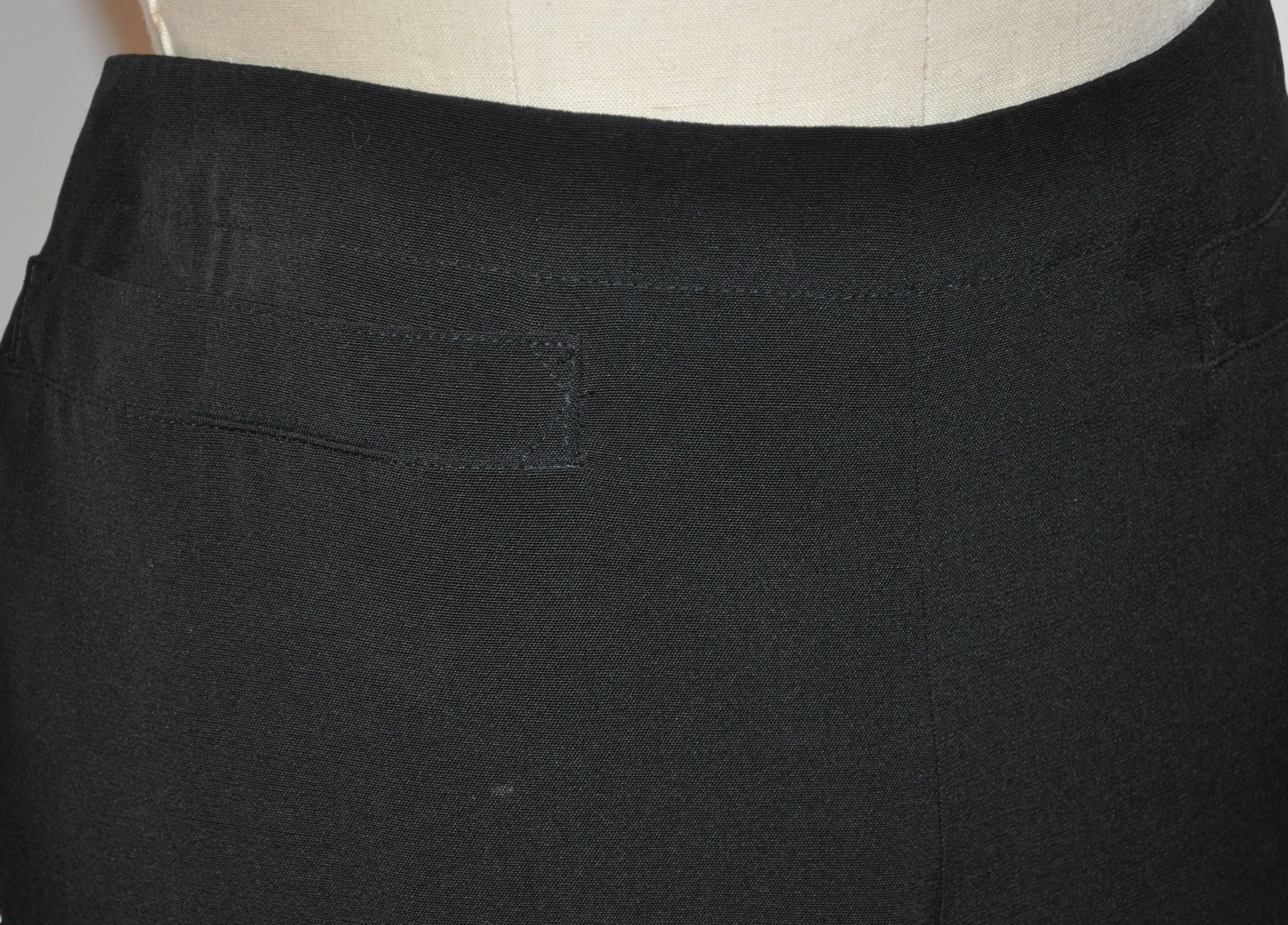 Pantalón cónico Jean Paul Gaultier Matador negro con botones de cristal vertido Negro en venta