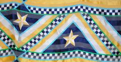 Bob Mackie Whimsical "Stars & Stripes" Multi-Color Silk and Chiffon Scarf