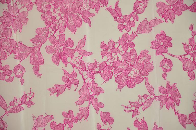 Rochas Huge Fuchsia Floral Silk Scarf For Sale at 1stDibs | rochas ...