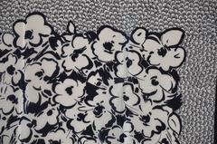 Liz Claiborne Black & White Floral Silk Scarf