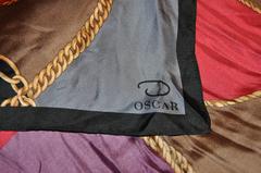 Oscar de la Renta Multi-Color "Ropes and Chains" Silk Scarf