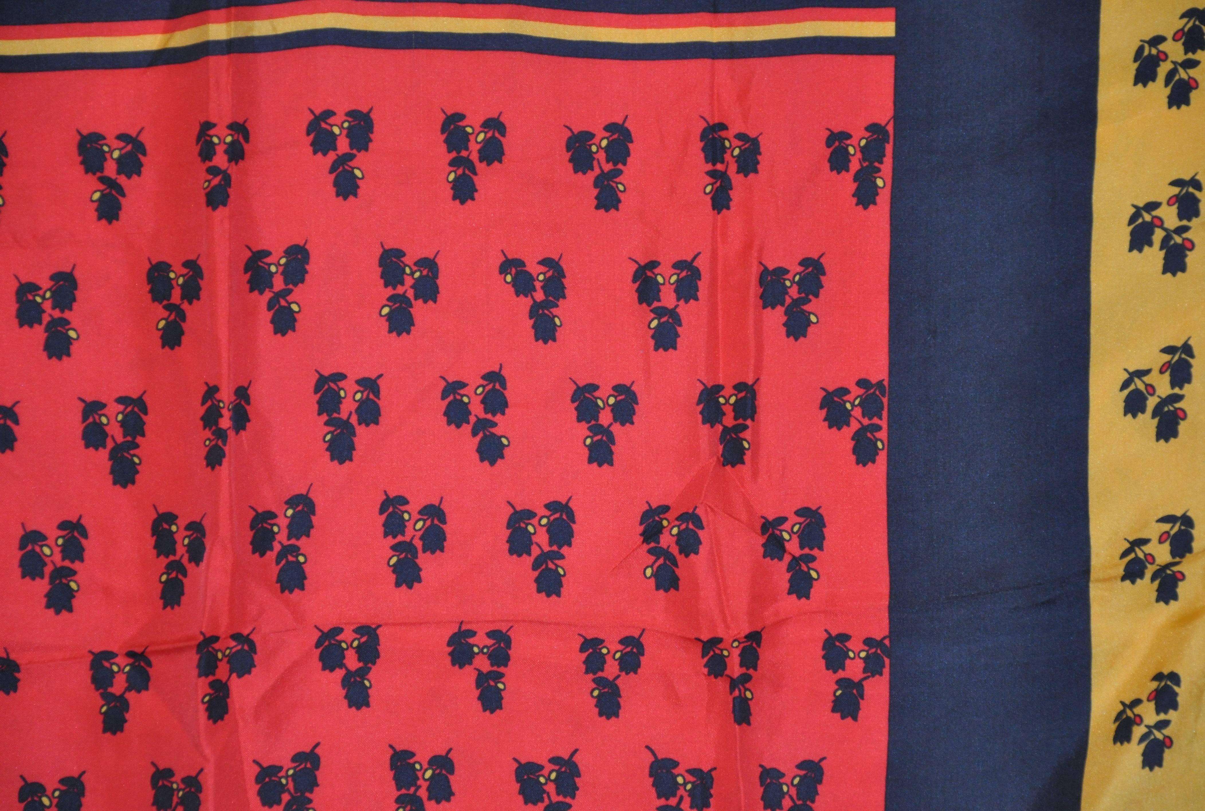     Burmel's wonderfully multi-color floral silk scarf measures 30