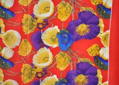 Linda Allard for Ellen Tracy Bold Multi-Color Multi-Floral Silk Scarf
