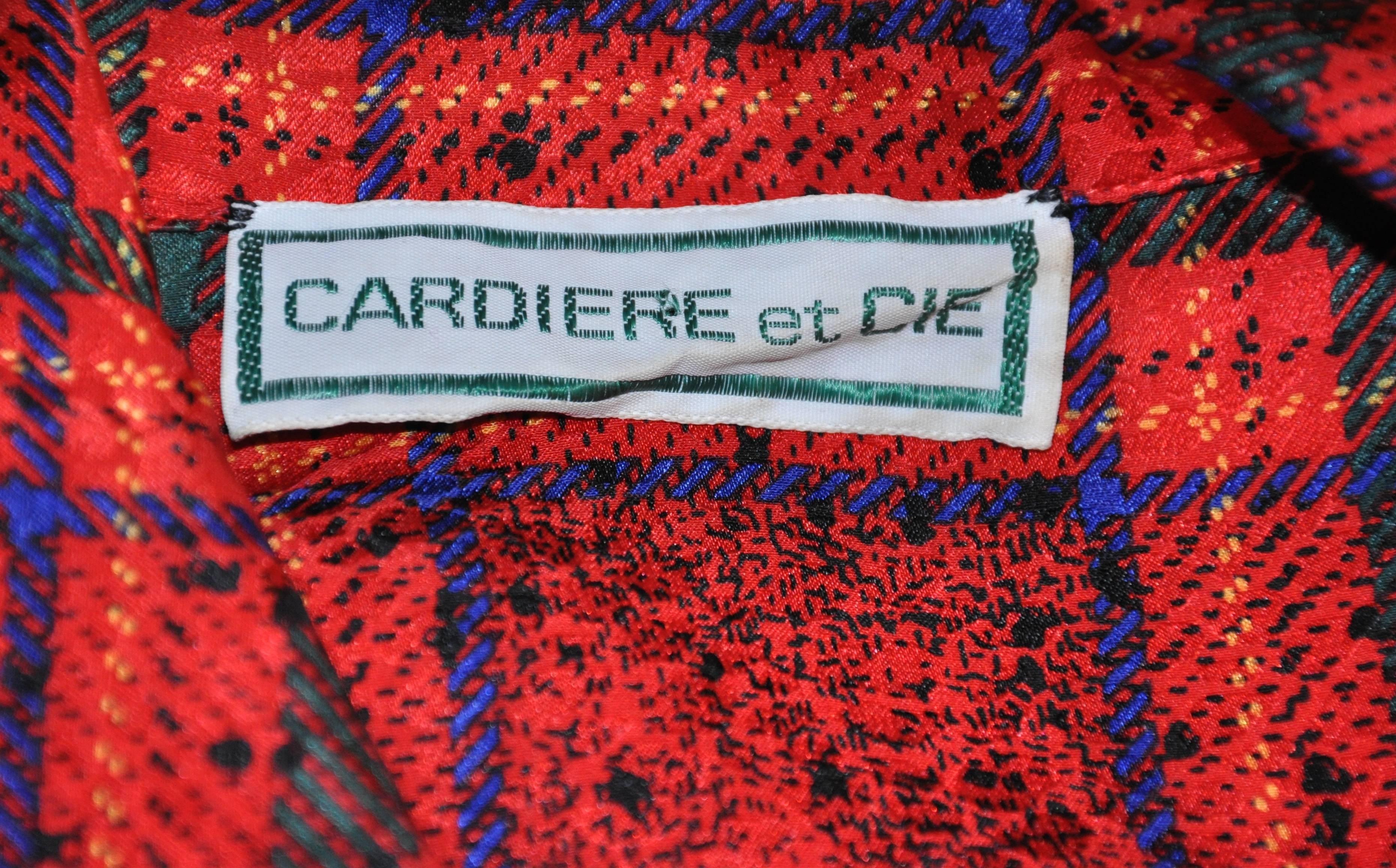 Cardiere et Cie Multi Color Silk Plaid with Wool Jersey Button Pullover In Good Condition In New York, NY