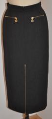 Chanel Charcoal Gray Wool Blend Multi-Zipper Detailed Pencil Skirt