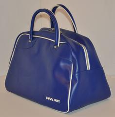 Pan Am Iconic Signature Navy & White Zipper Top Travel Tote