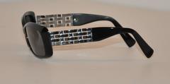 Georgio Armani Thick Black Lucite with Silver "Weave" Hardware Sunglasses