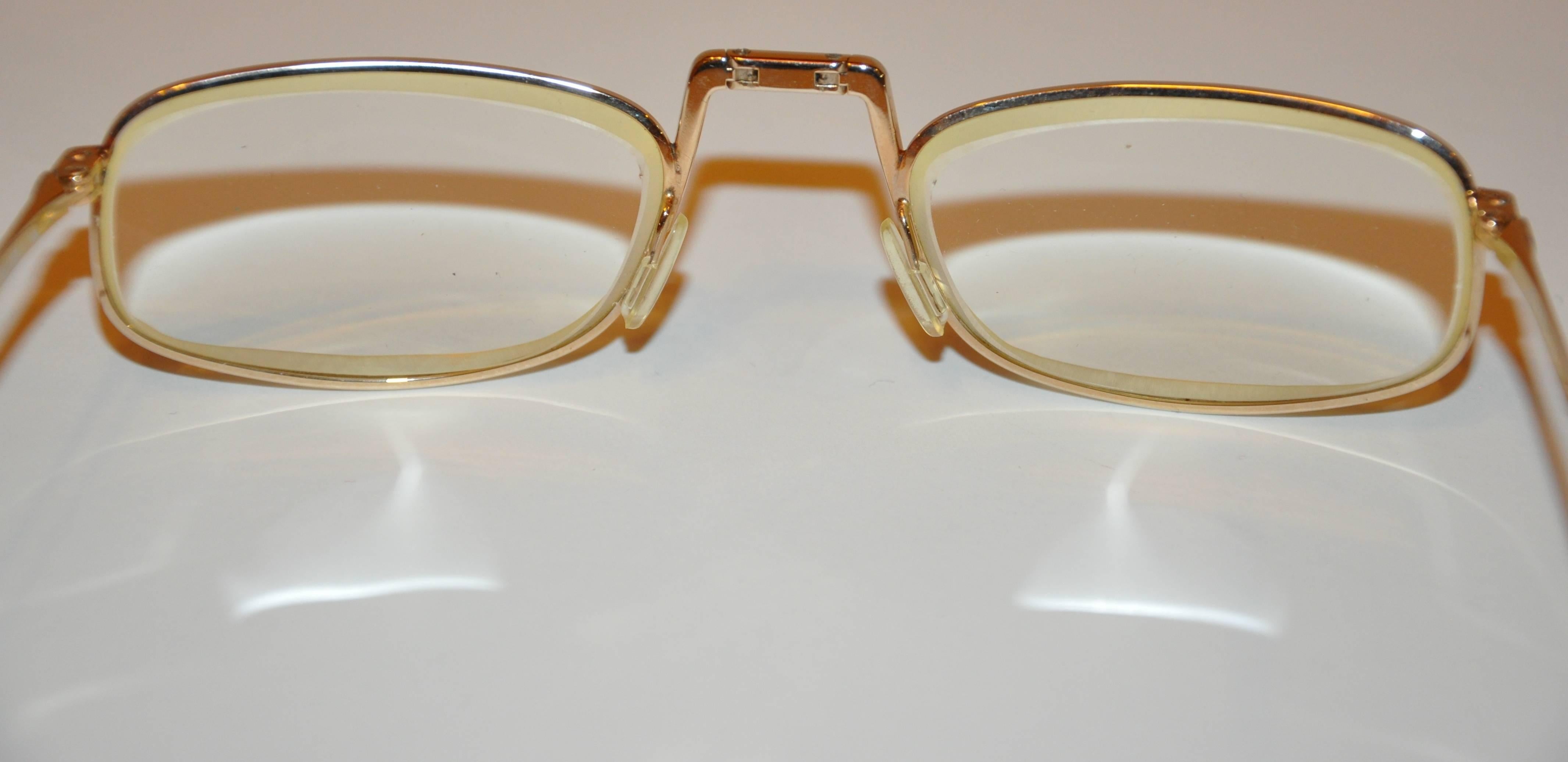 Christian Dior Foldable Gold Hardware Frame Eyeglasses In Good Condition In New York, NY