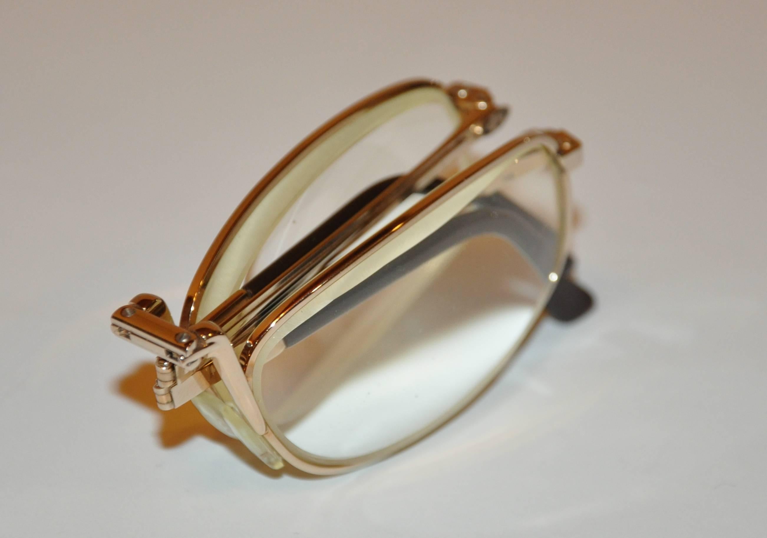 Women's or Men's Christian Dior Foldable Gold Hardware Frame Eyeglasses