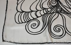 Raro Pañuelo de Seda Blanco y Negro Georgio Sant' Angelo