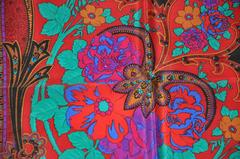 Multi-Color "Floral & Palsey" Silk Scarf