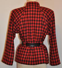 Yves Saint Laurent Black & Red Checkered Jacket