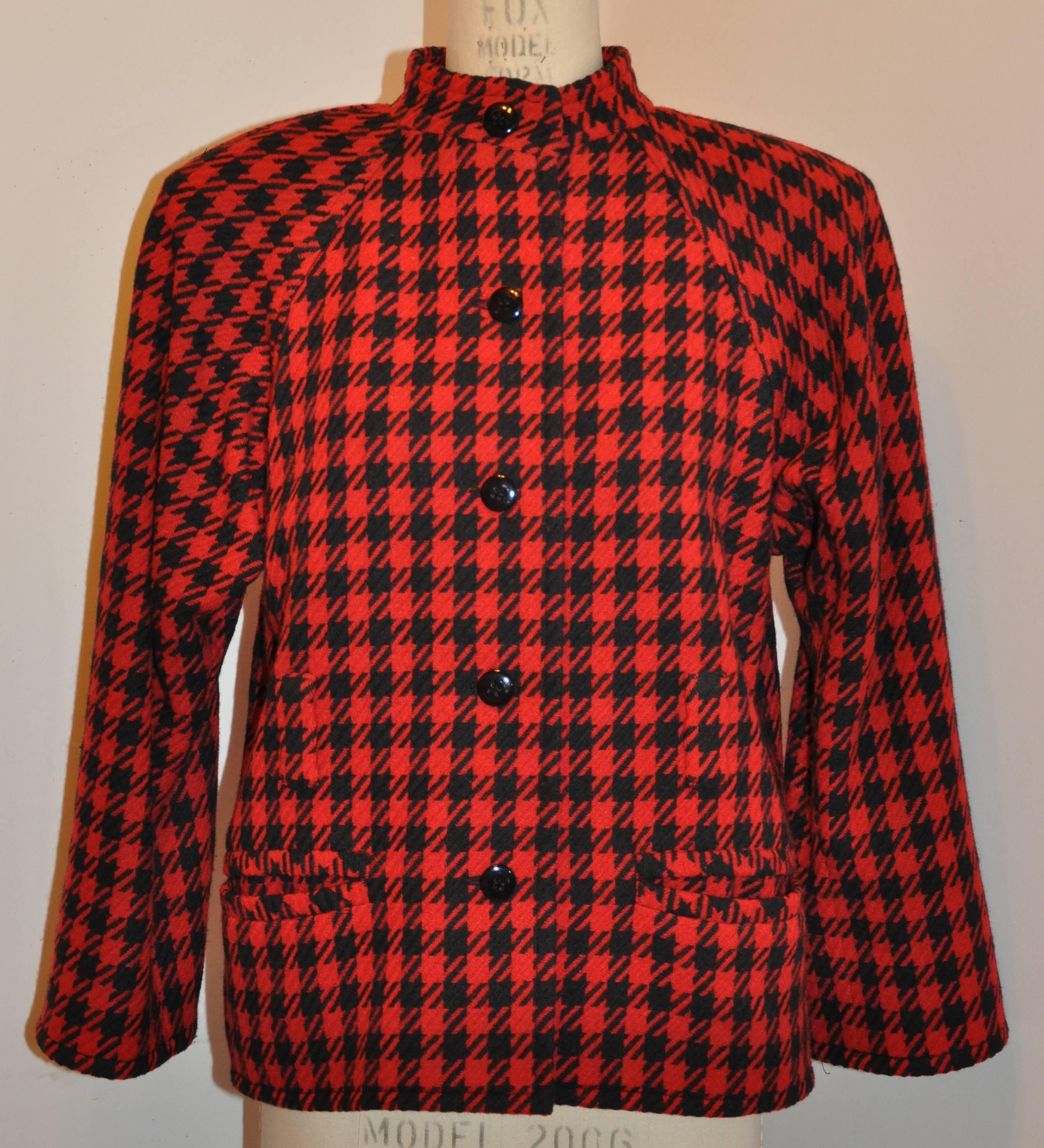 black and red checkered jacket