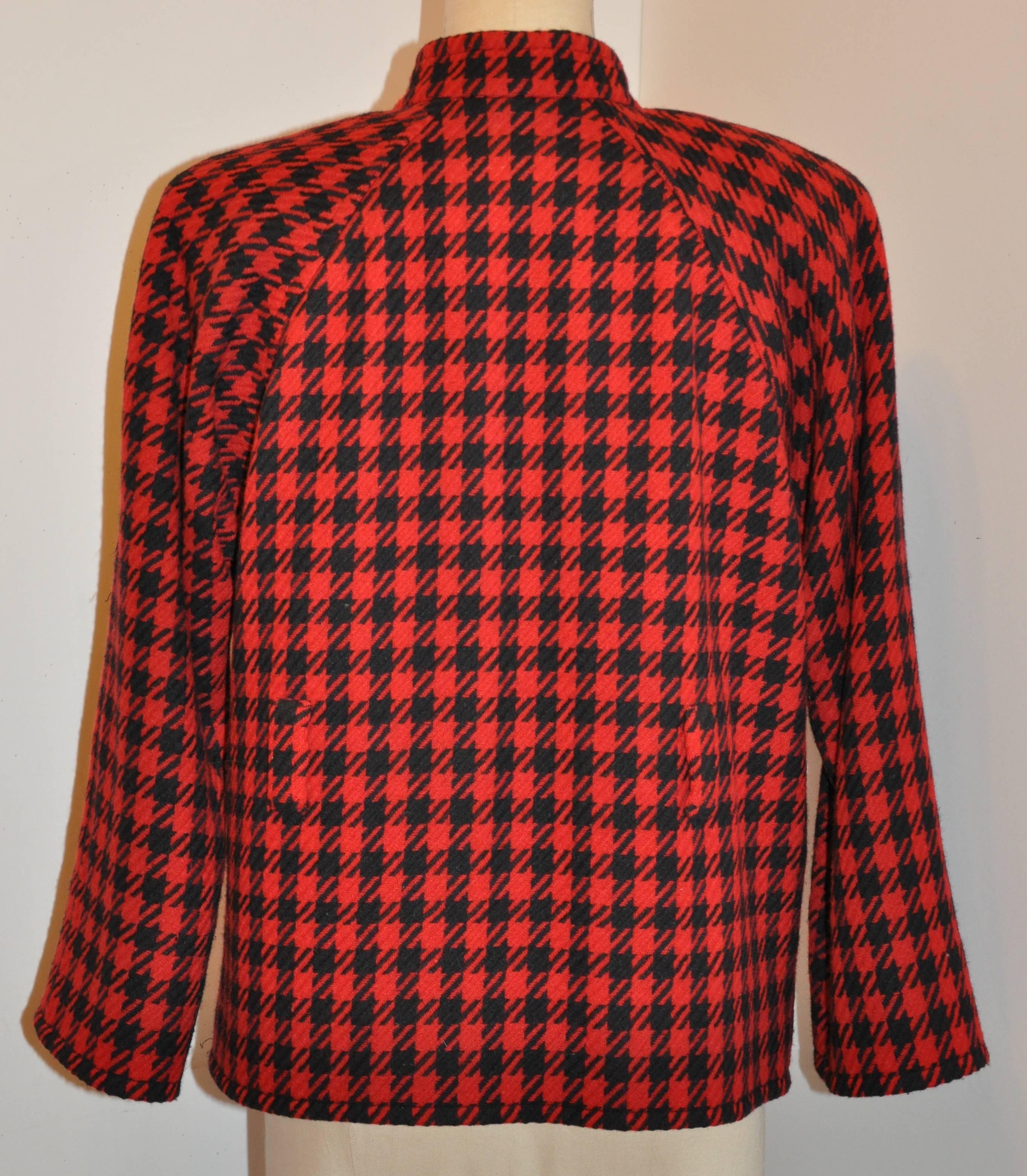 red and black checkered jacket