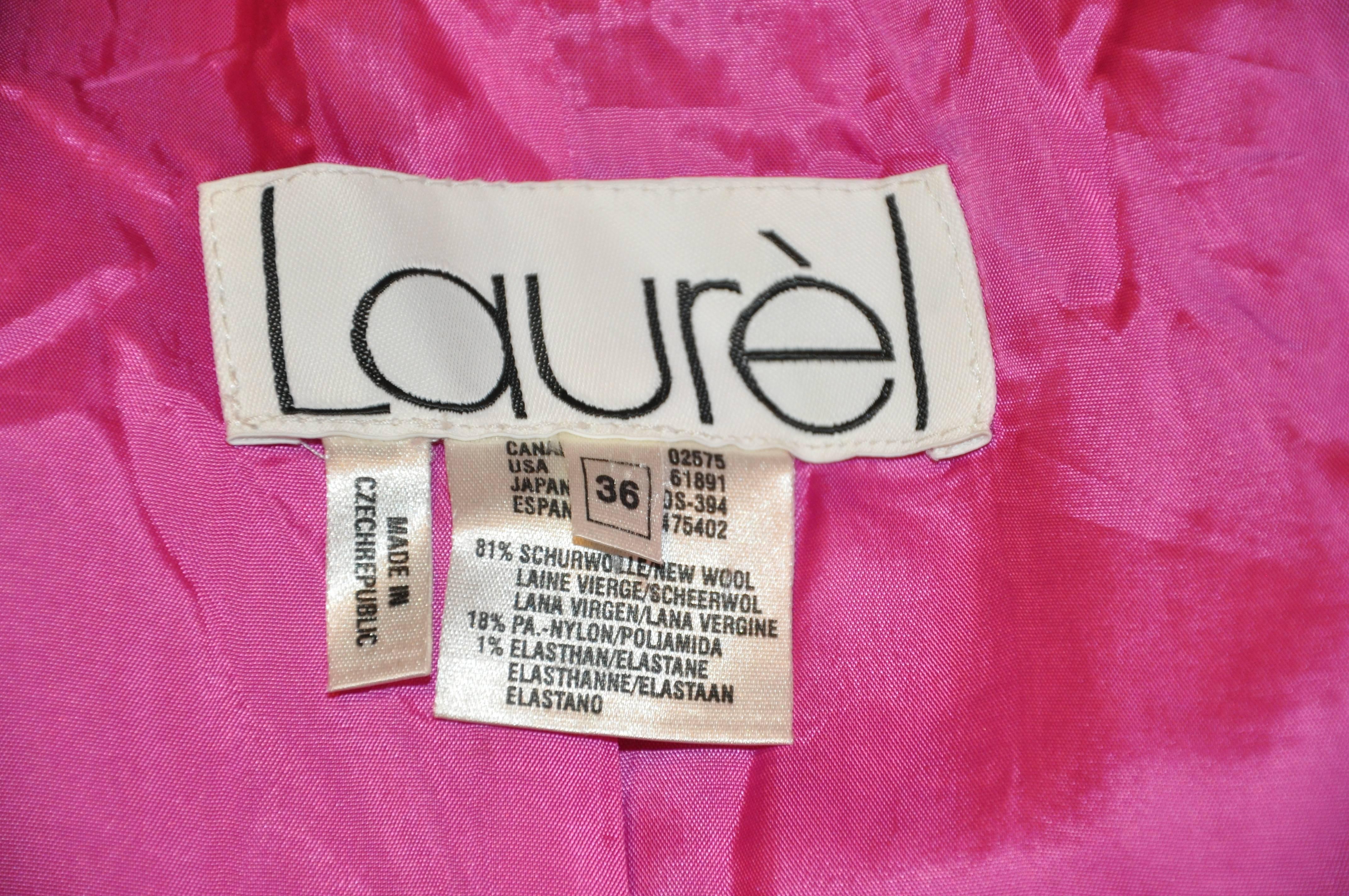 Laurel Deep Fuchsia Double-Breasted Jacket In Good Condition In New York, NY