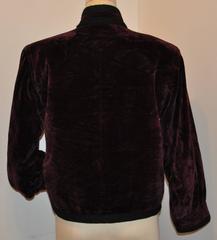 Yves Saint Laurent Iconic "Russian" Collection Maroon Crushed Velvet Jacket