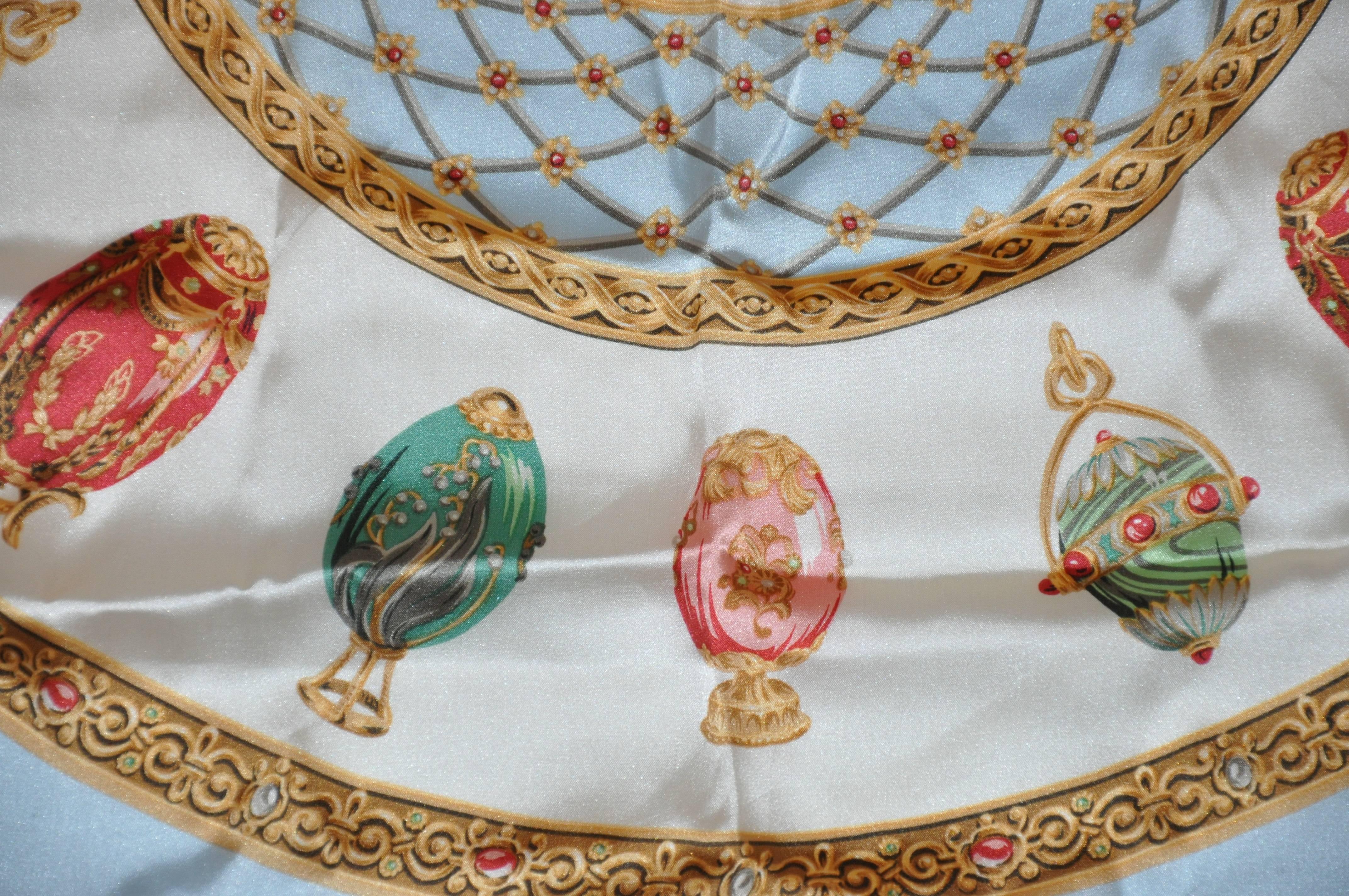 hermes scarf with faberge eggs