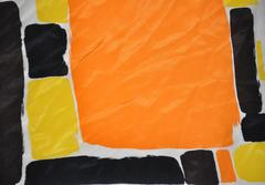 "Large Yellow Blocks" Silk Scarf