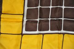 Symphony "Yellow & Brown Color-Block" Silk Scarf