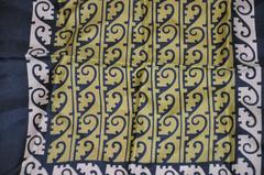Gaucold Hand-Painted "Black Border & Coffee & Black Center" Handkerchief