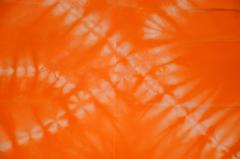 Large Bold Tangerine & White "Tie-Dye" Silk Scarf