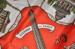 J. D'Ormont (Paris) Rare écharpe détaillée "Eiffel Tower & Scenes of Paris"