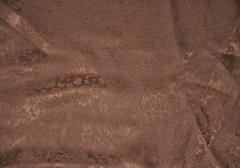 Coco-Brown Floral Print Doubled-Layered Hand-Knotted Silk Fringe Scarf