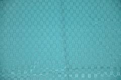 Turquoise "Hand-Knotted" Textured Silk Crepe Di Chine Scarf