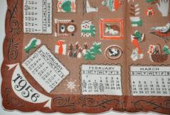 "1956" Calendar Cotton Handkerchief
