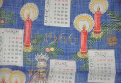 "1966" Calendar Cotton Handkerchief