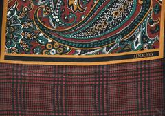 Adolfo Brown & Black Plaid Silk Scarf