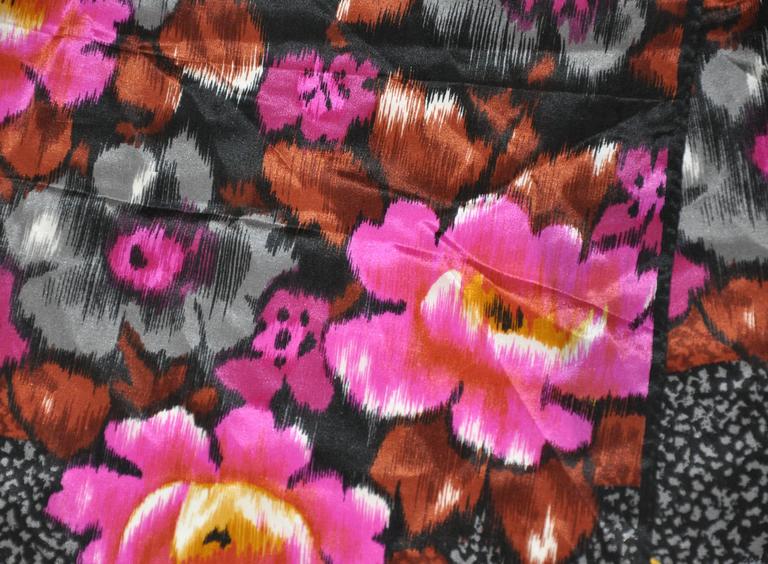 Albert Nipon Vivid Multi-Floral rectangle silk scarf For Sale at ...