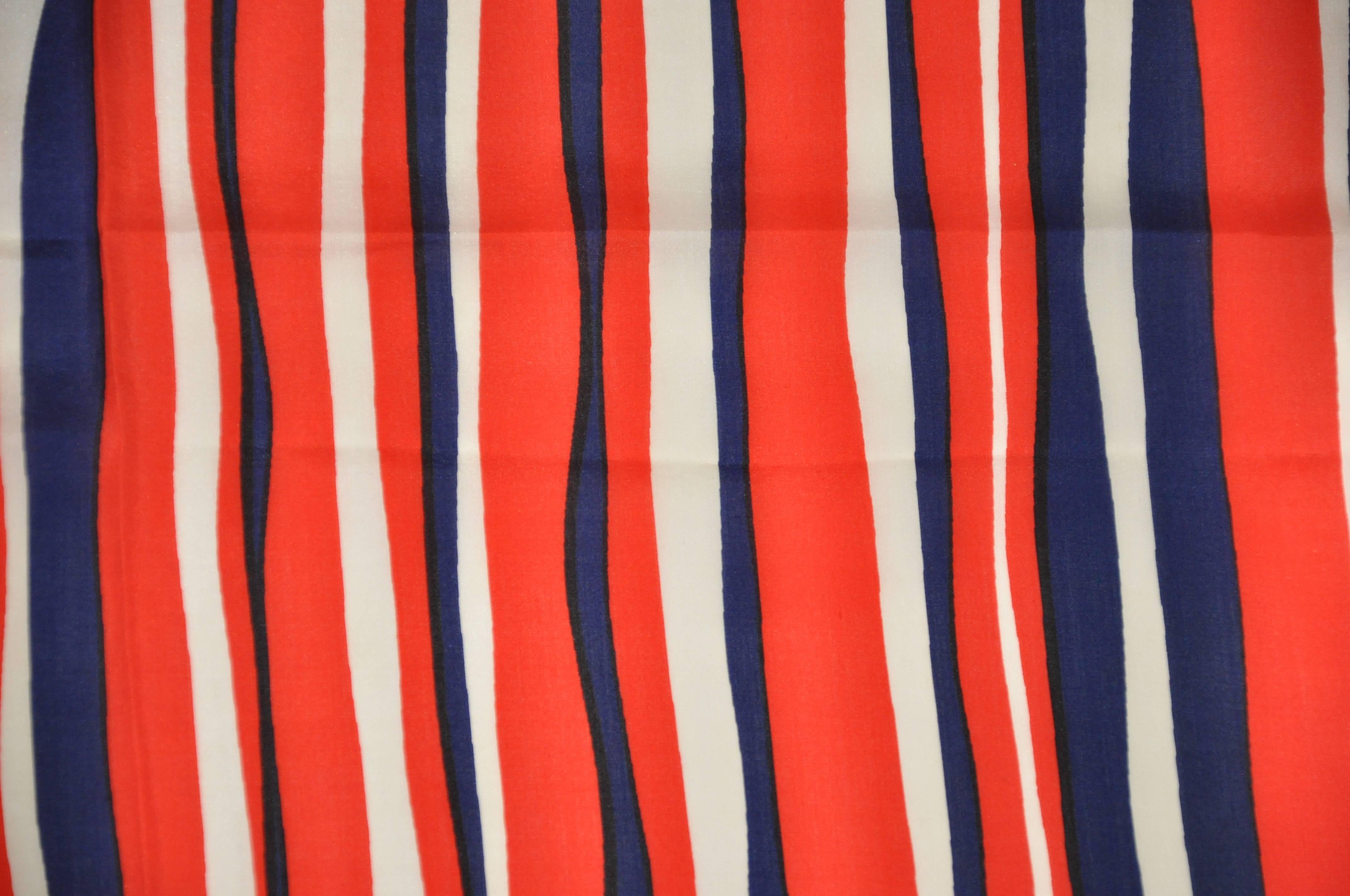 Michael Murray wonderful and glorious red white and blue silk scarf measures 20