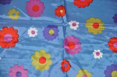 Steel Blue Border with Multi "Garden of Flowers" Scarf
