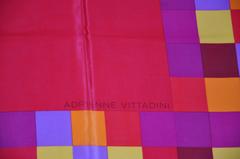 Adrienne Vittadini Large Red Block with Mini Blocks Silk Scarf