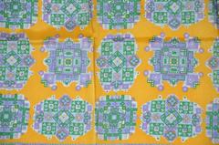 Multi-Color Accented with Yellow Color-Block Scarf