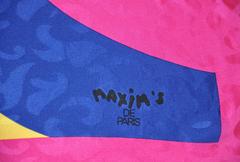 Rare Maxim's de Paris Bold Vivid Multi-Color Silk Crepe di Chine Scarf