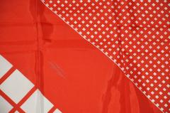 Burmel Red & White "Multi- Checkered" Silk Scarf
