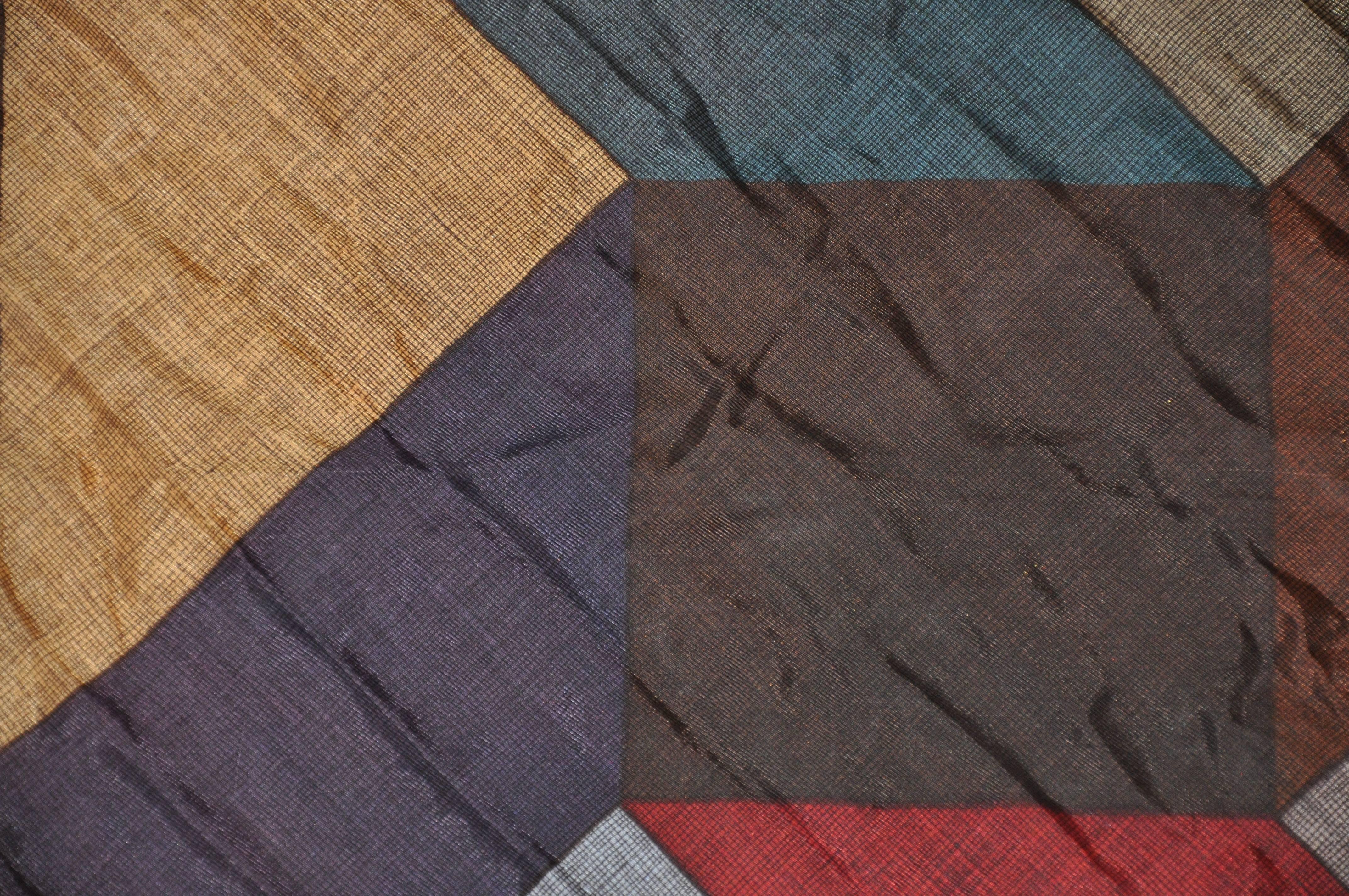 Pañuelo de seda multicolor multiestampado para hombre Marrón en venta